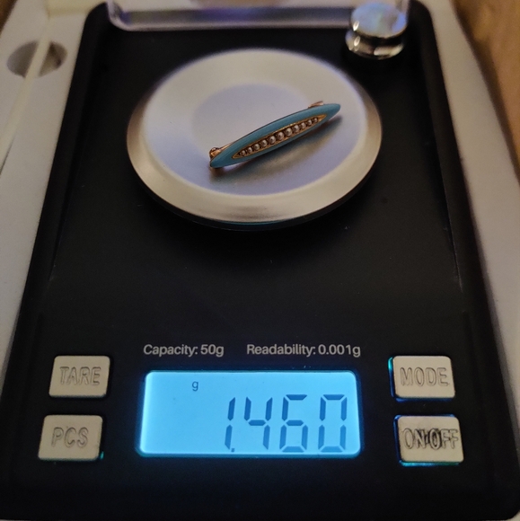 Antique Solid 14K Yellow Gold Pin Brooch signed Krementz Sea Seed Pearls Enamel - Picture 9 of 9